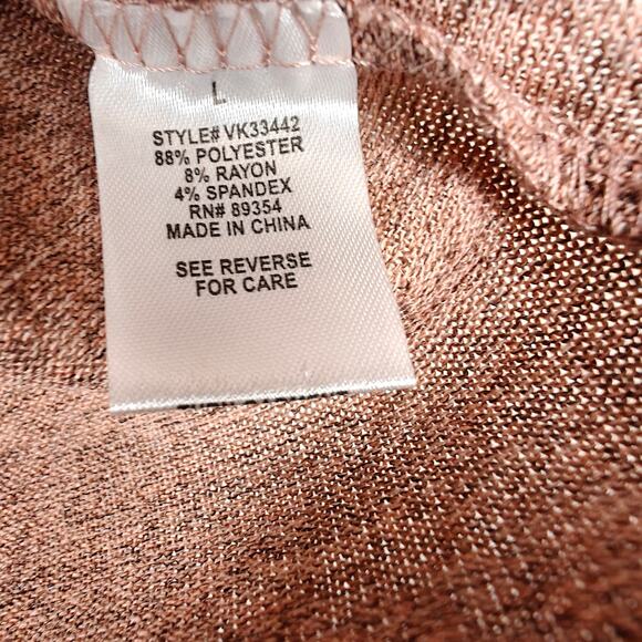 Adrienne Vittadini Pink Cowl Neck Lightweight Sweater Top Size L NWT - Picture 6 of 8